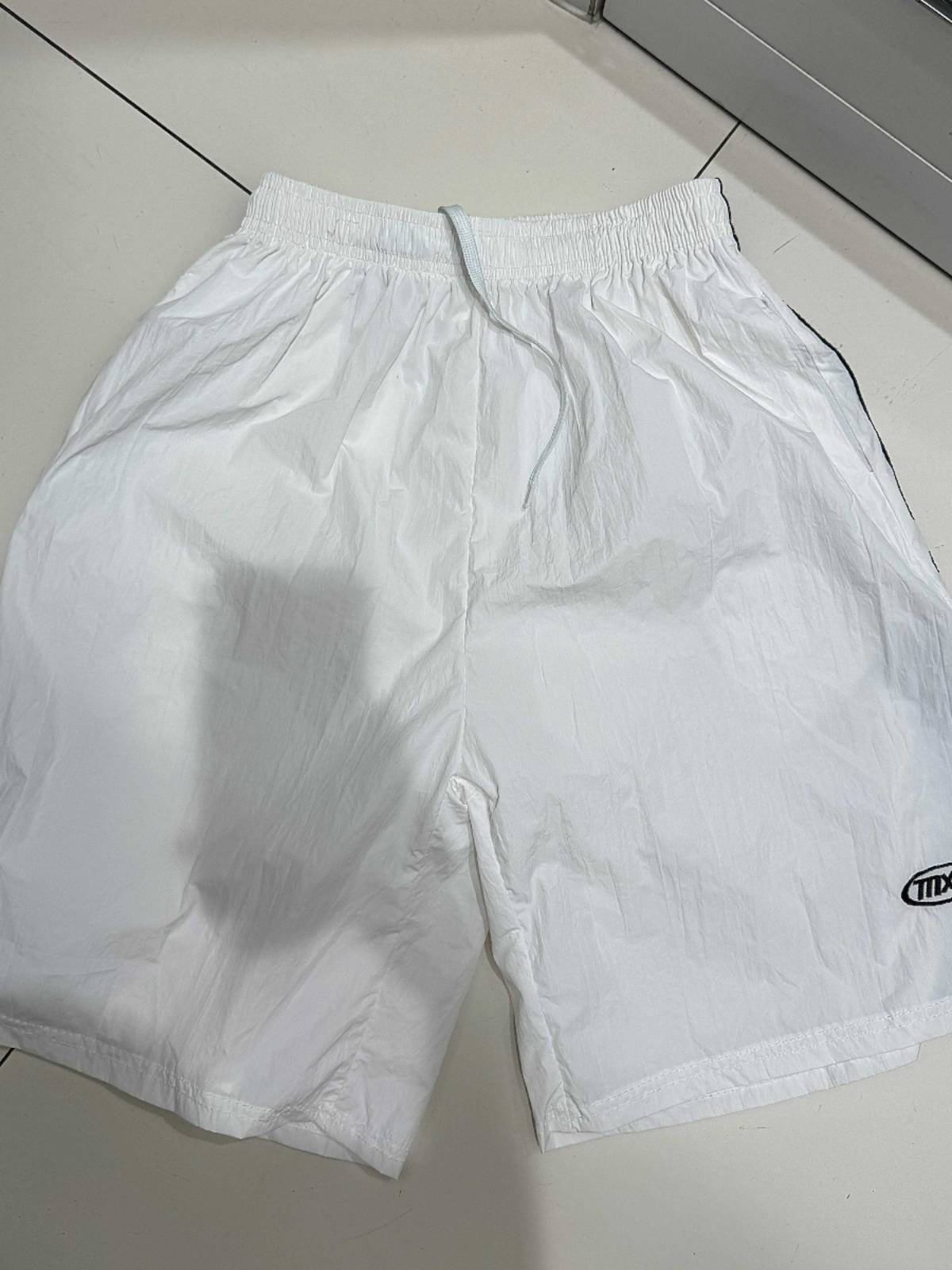 American shorts men's summer tide ice silk fast drying sporty loose mid -pants panty pants pants three bars, horses pants