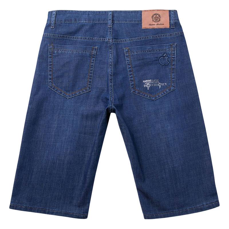 Summer thin waist high -waisted men's denim shorts loose and elastic penta pants, straight tube plus large size, pants and pants
