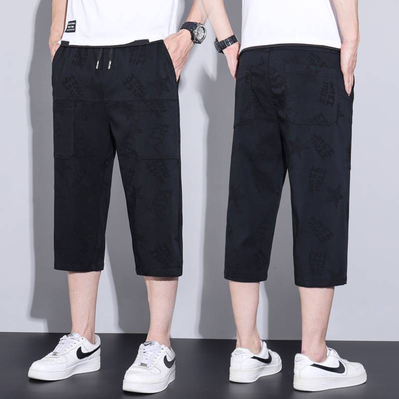 Six -pocket casual shorts Men's summer thin elasticity, loose, crotch pants, summer ice shit flowers