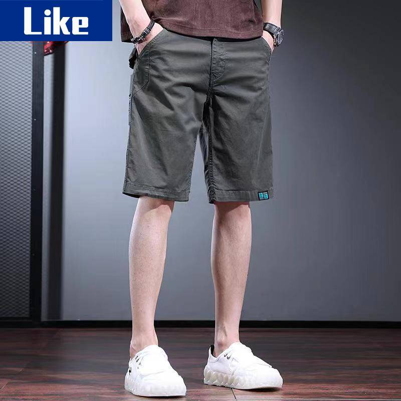 Multi -bags of stitching casual shorts Men's summer tide brand high -end workplace men's 5 -point horse pants straight penta pants pants