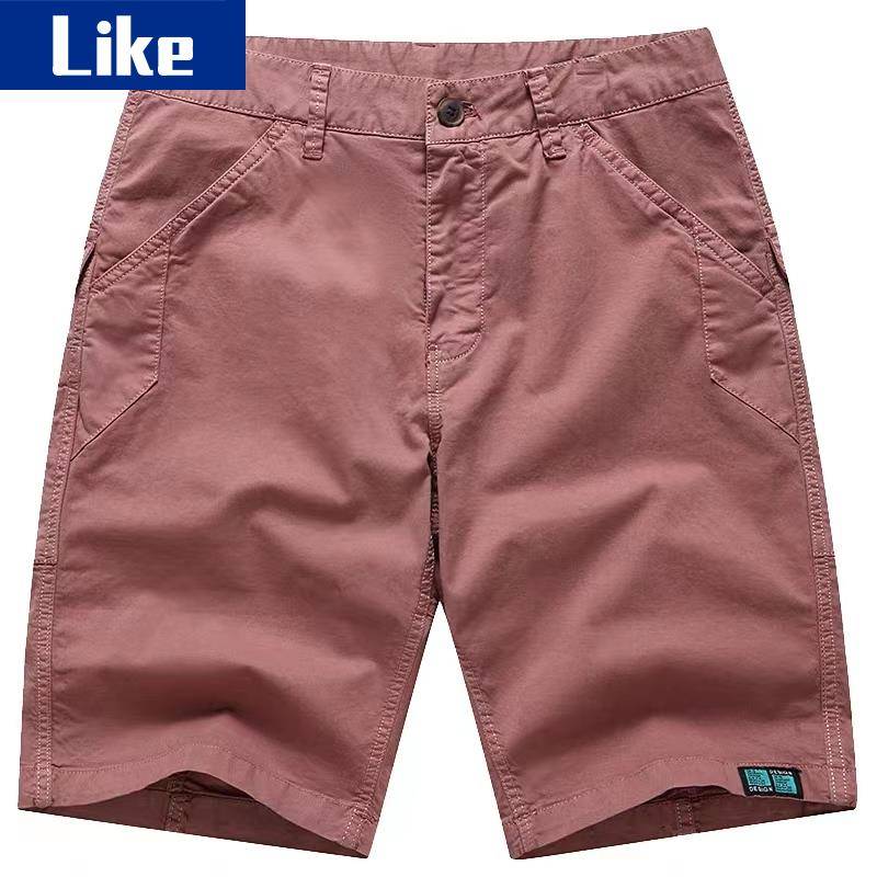 Multi -bags of stitching casual shorts Men's summer tide brand high -end workplace men's 5 -point horse pants straight penta pants pants