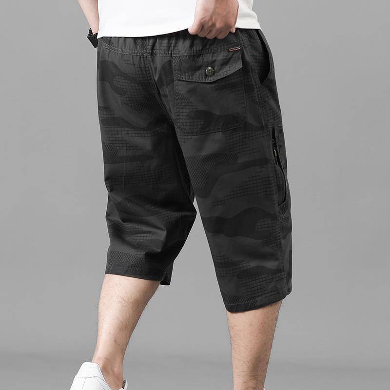 Short pants men's summer 2024 new leisure sports versatile dad 7 points straight middle -aged people seven -point horse pants pants