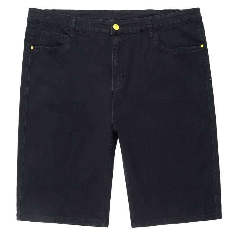 Summer thin denim shorts, men, fat increase, size, pants, men's fat guy elastic black horse pants tide