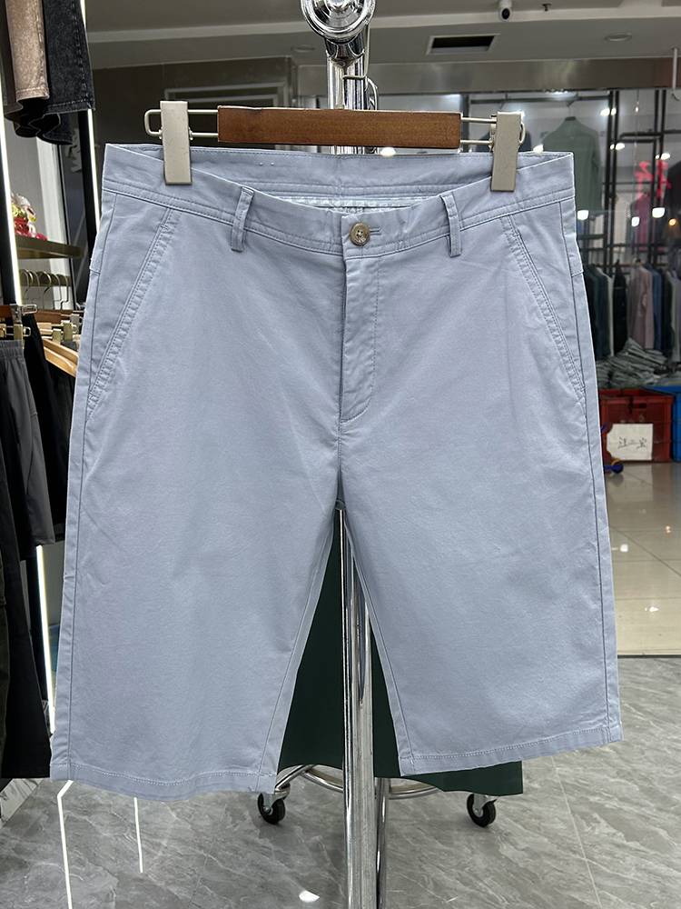H standard, Yu order 97 cotton+3 amino!Summer straight business leisure five -point shorts cut label casual pants men