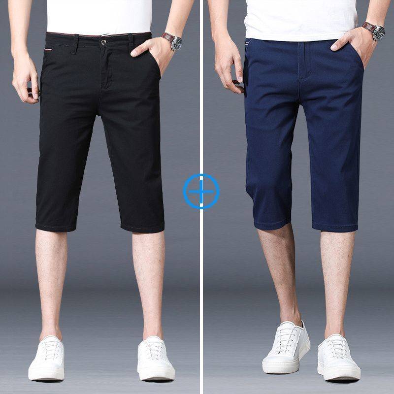 Short pants men's cropped pants casual loose penta pants summer thin 7 -point pants trendy pants men's 5 point horse pants