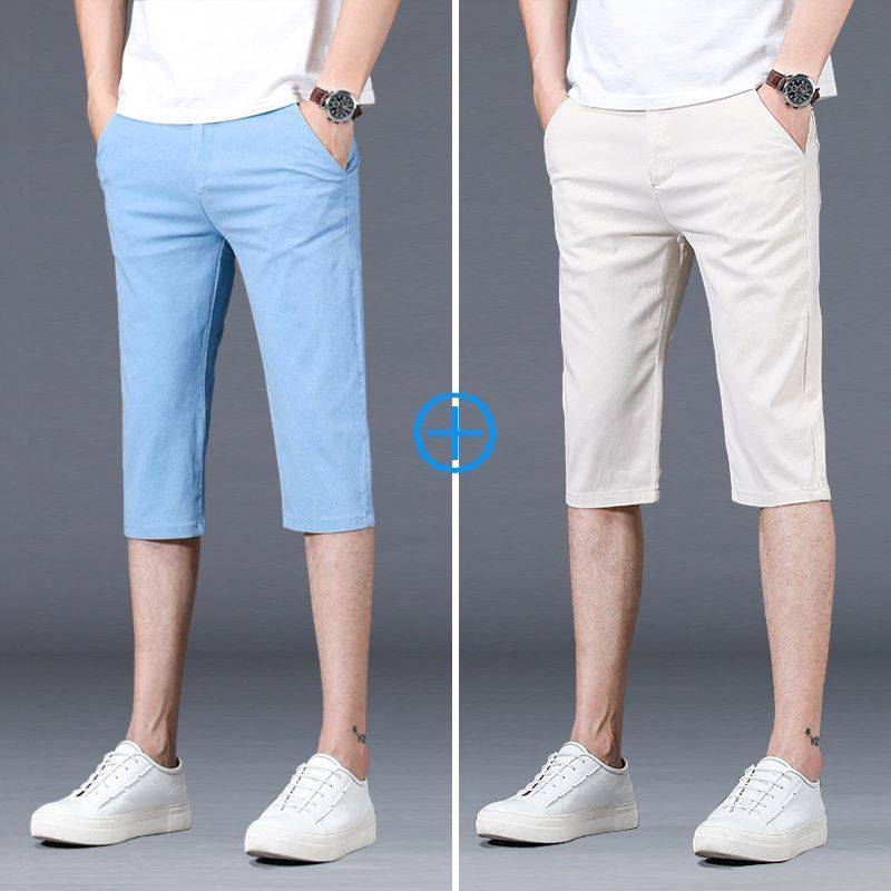 Short pants men's cropped pants casual loose penta pants summer thin 7 -point pants trendy pants men's 5 point horse pants