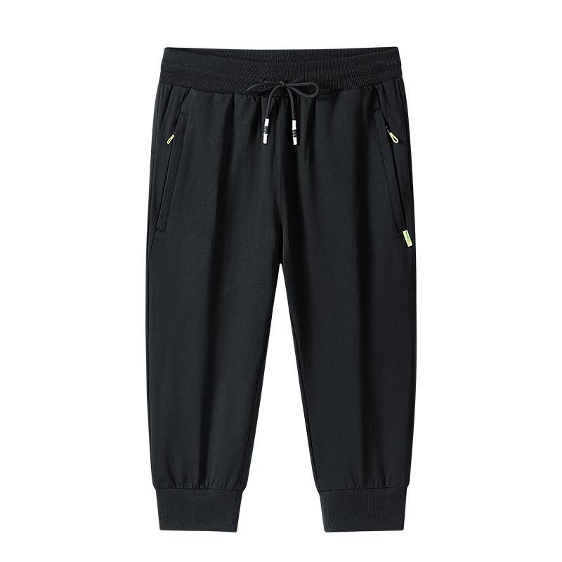 Point pants men's cotton cotton summer casual sports pants loose and elastic pants thin feet 7 points short pants horse pants guard