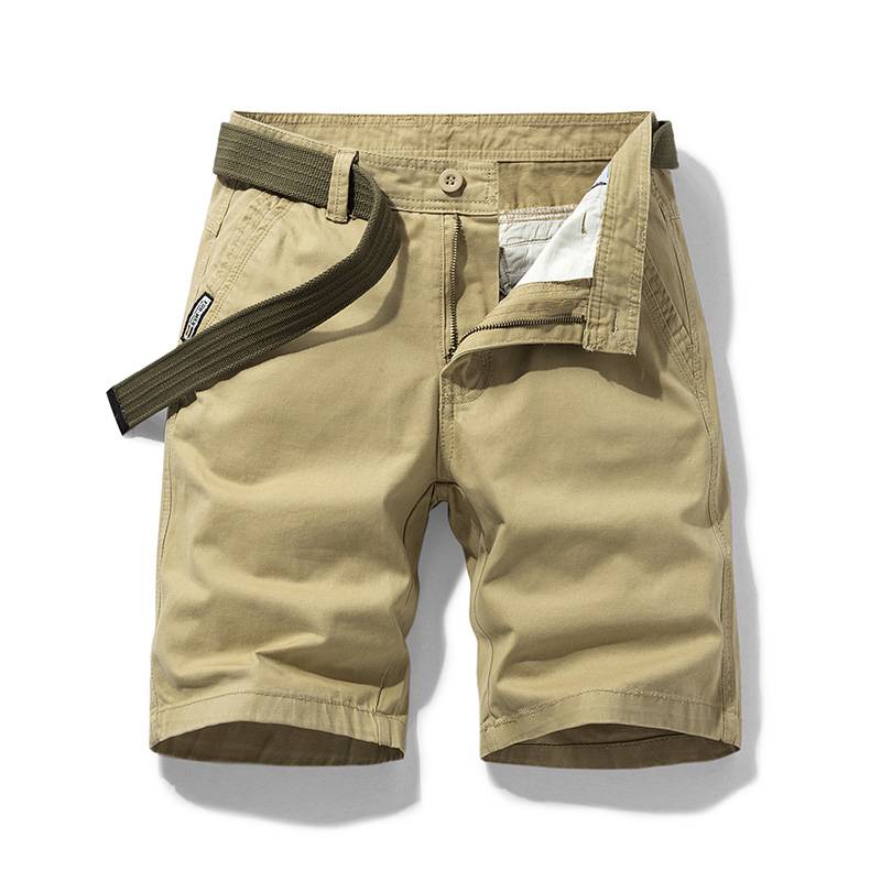 Summer American five -point work shorts, men's sports leisure straight tube trend pure color beach pants big size horse pants