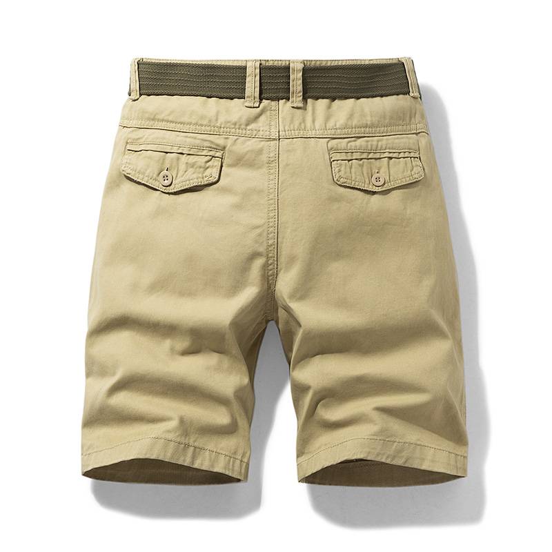 Summer American five -point work shorts, men's sports leisure straight tube trend pure color beach pants big size horse pants