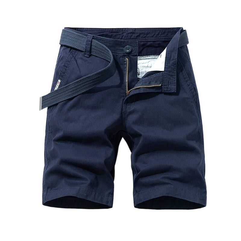 Summer American five -point work shorts, men's sports leisure straight tube trend pure color beach pants big size horse pants