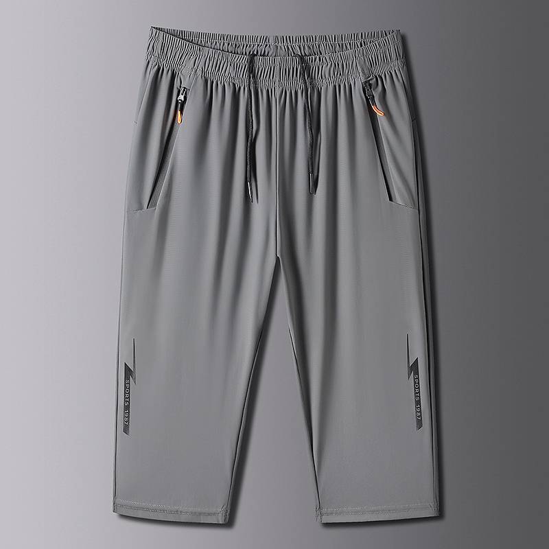 Ice silk fast -drying jeans men's summer thin casual shorts versatile wearing 7 -point horse pants sports cool pants