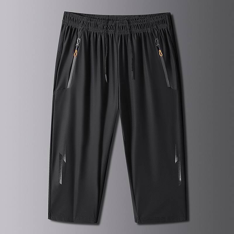 Ice silk fast -drying jeans men's summer thin casual shorts versatile wearing 7 -point horse pants sports cool pants