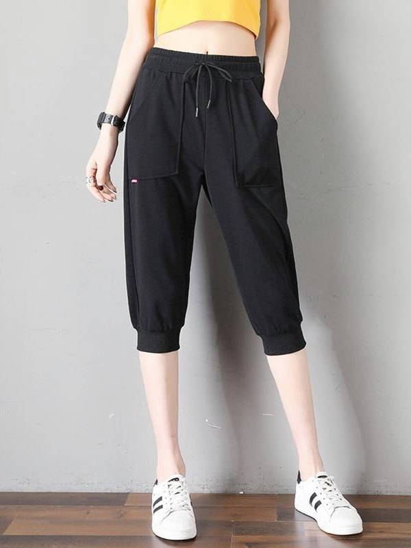 Summer thin, loose, thin size, 7 -point sports shorts casual horse pants running Haren mid pants pants pants
