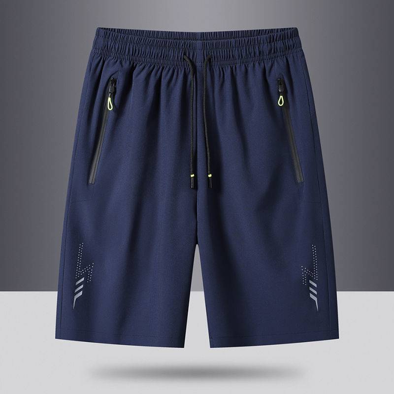 Men's summer dried pants casual pentae pants ice silk high -elastic shorts men's fat guy pants increase sports pants