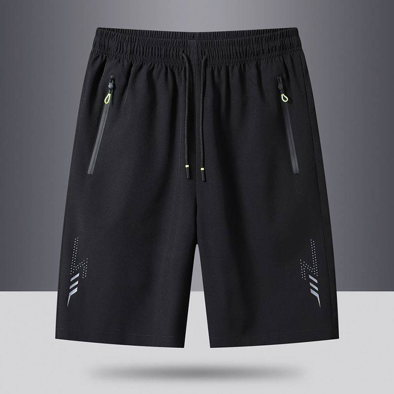 Men's summer dried pants casual pentae pants ice silk high -elastic shorts men's fat guy pants increase sports pants