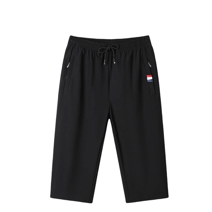 Cut the Ice Silk Pants Male Seven -point Casual shorts Summer Workers Substitution Specific Elastic Movement over the knee pants tide