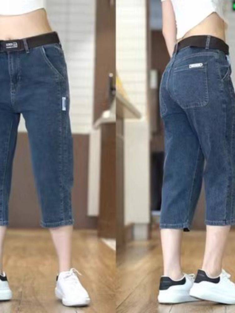 Guangzhou Xintang denim shorts men's summer thin stretch horse pants tide brand loose straight tube jeans wear -resistant pants