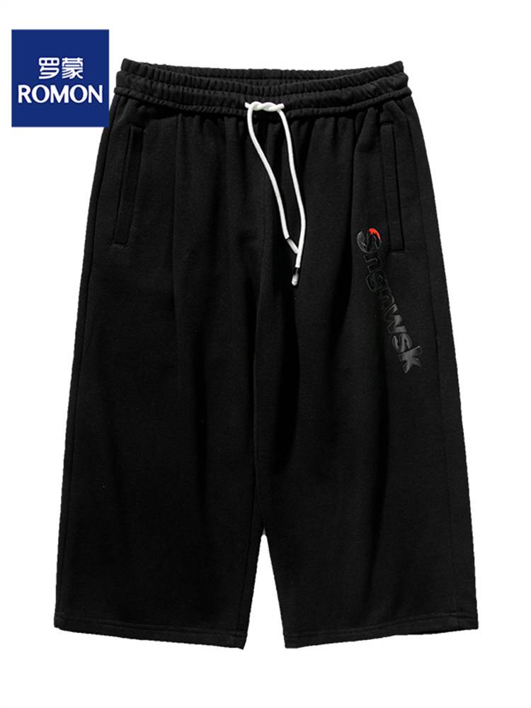 Romon Qubu Men's Summer Breathable Inhalery shorts Loose pants High -end straight horse pants sports casual large size pants