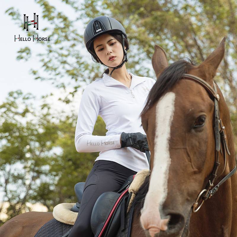 Hello Horse adult women's equestrian long -sleeved suit horses t -shirt horse pants knight set