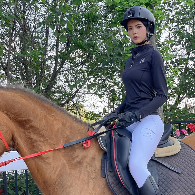 Hello Horse adult women's equestrian long -sleeved suit horses t -shirt horse pants knight set