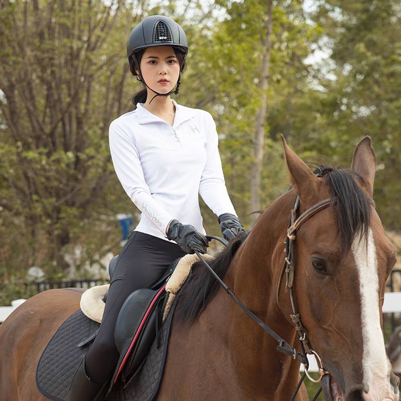 Hello Horse adult women's equestrian long -sleeved suit horses t -shirt horse pants knight set