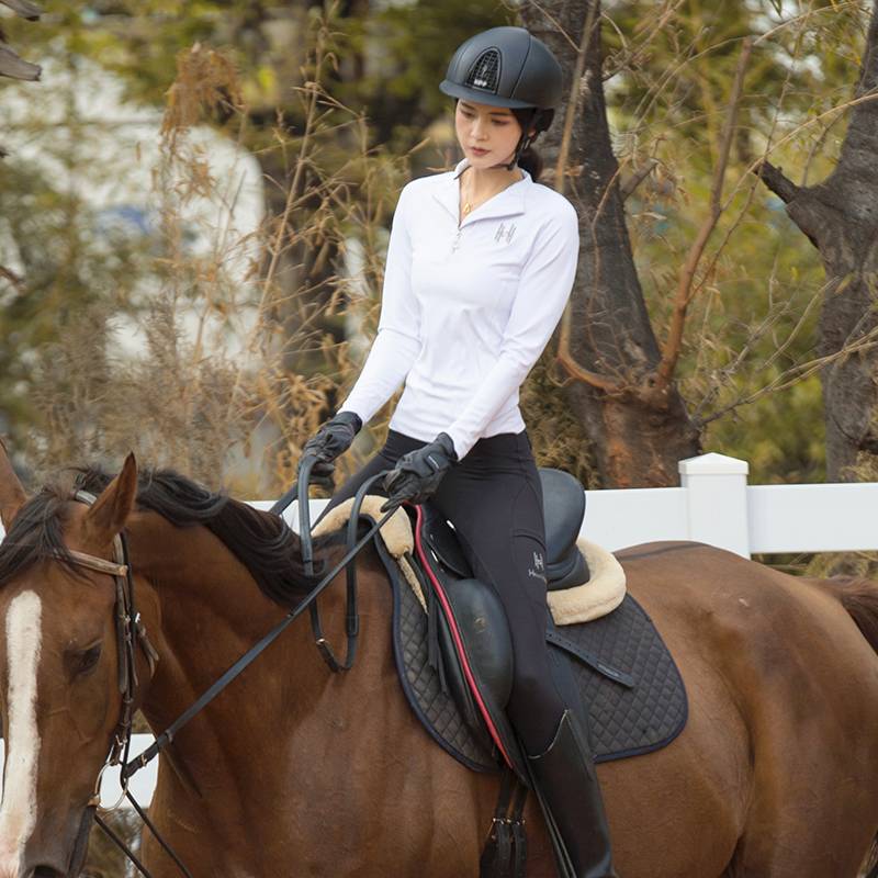 Hello Horse adult women's equestrian long -sleeved suit horses t -shirt horse pants knight set
