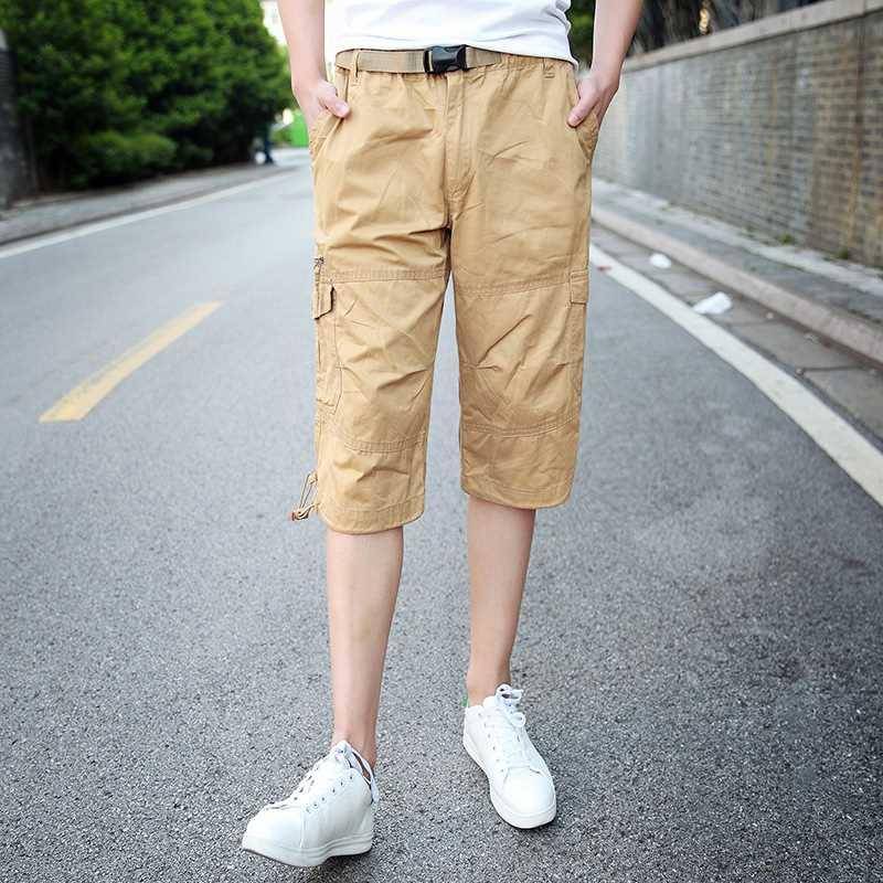 New multi -pocket Qimu -work shorts, men's summer thin men's loose large size, pants sports casual horse pants