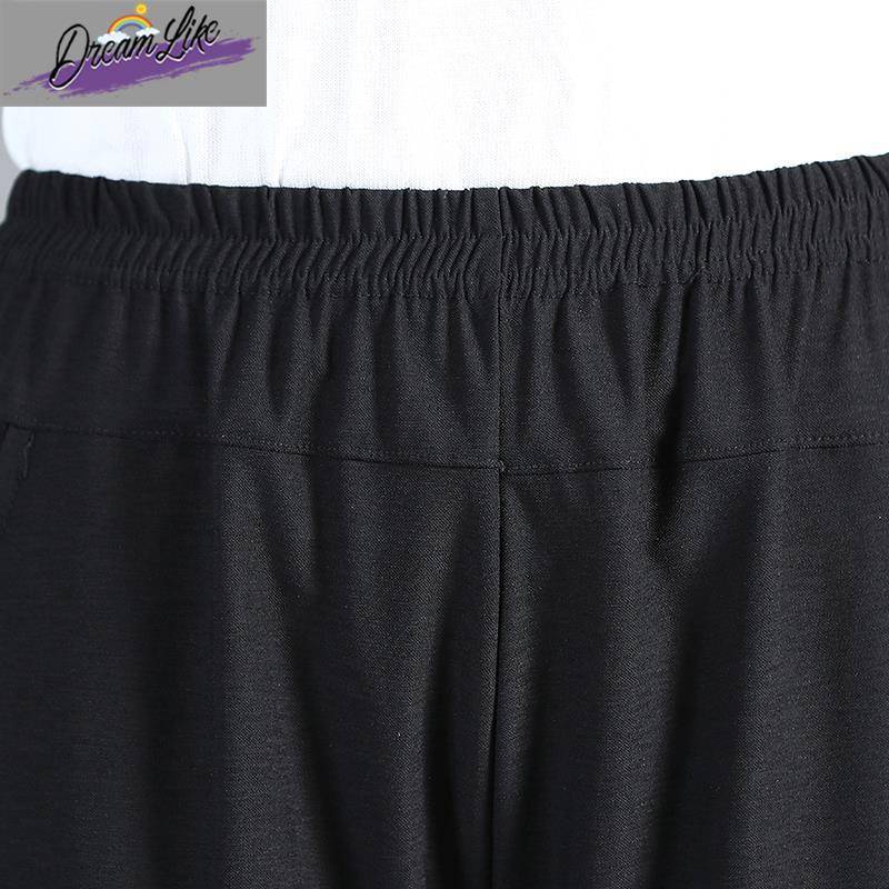 Middle -aged and elderly ice silk pants, female Xia Song, tight waist.
