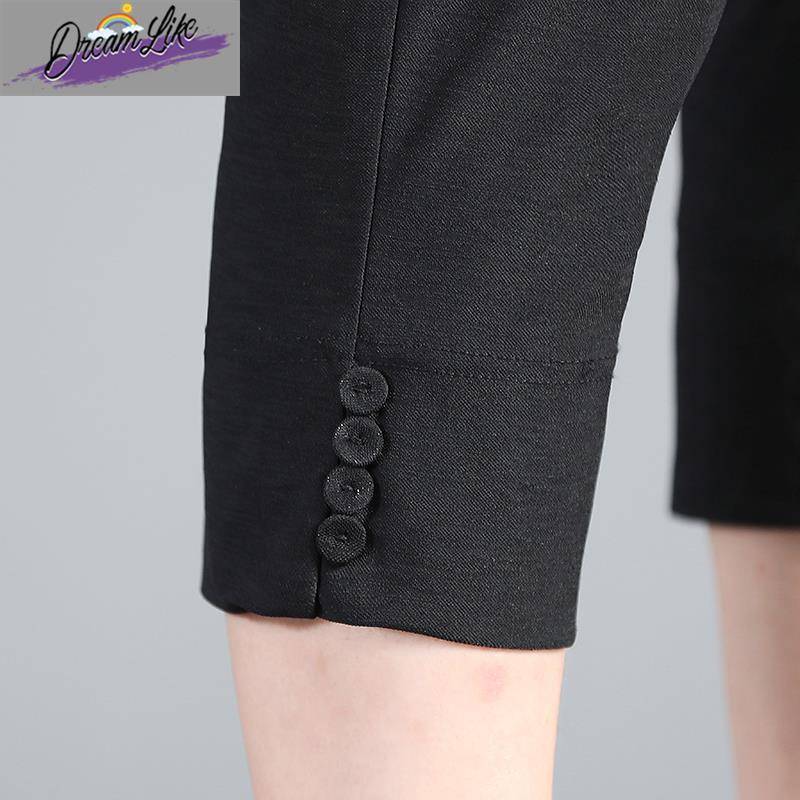 Middle -aged and elderly ice silk pants, female Xia Song, tight waist.