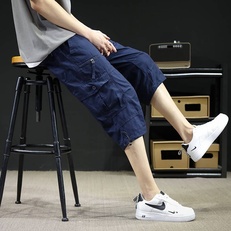 Happy Sanya youth summer new 361 croppine pants big boy boys work horse pants loose trend break