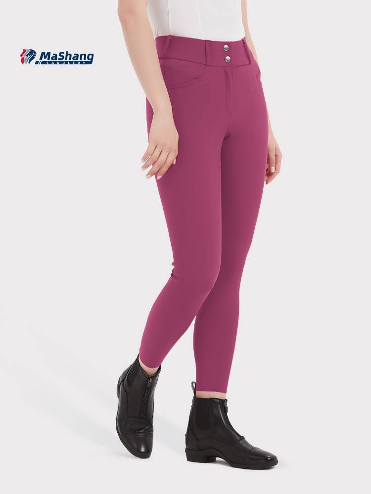 Mashang women's horse -up pants full glue high -waist metal panty pants breathable pants FGW113
