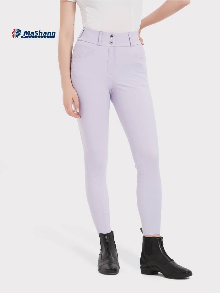 Mashang women's horse -up pants full glue high -waist metal panty pants breathable pants FGW113