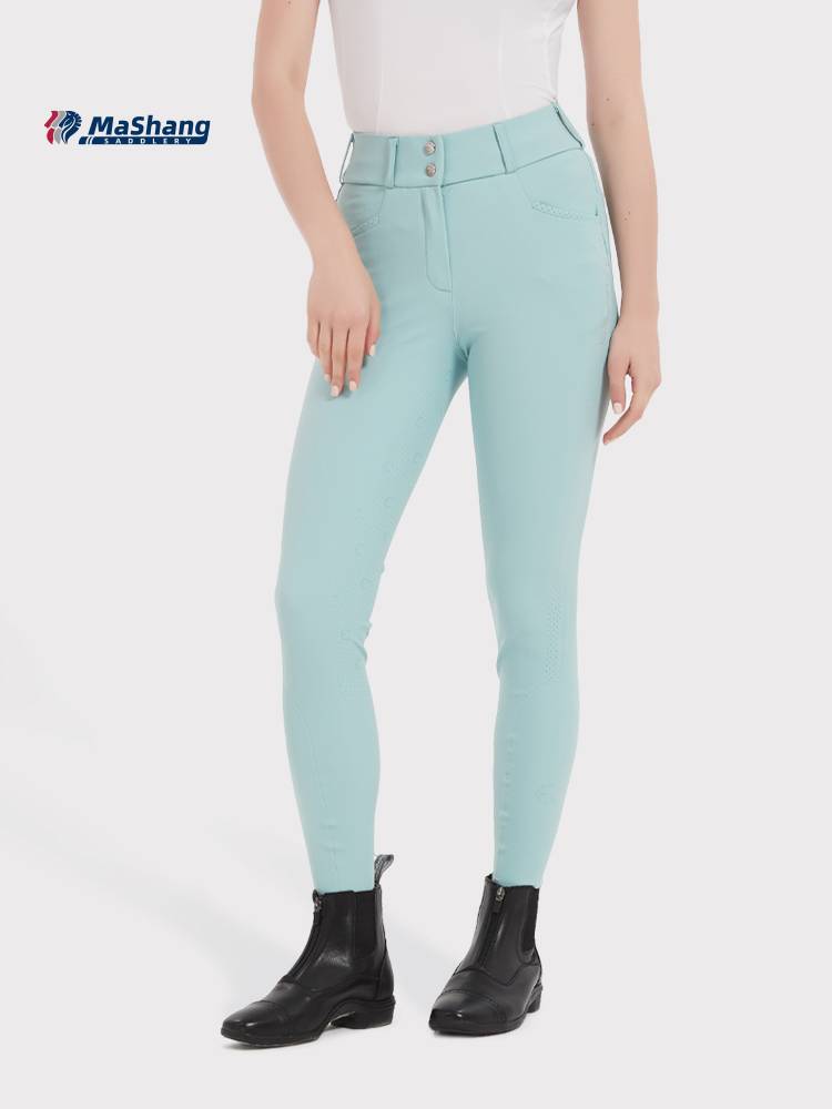 Mashang women's horse -up pants full glue high -waist metal panty pants breathable pants FGW113