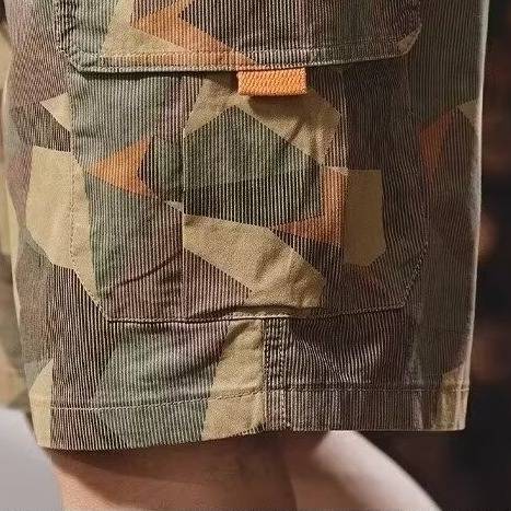 Summer thin camouflage workers short pants men's loose tide brand INS five -point casual pants large size fat man pants pants