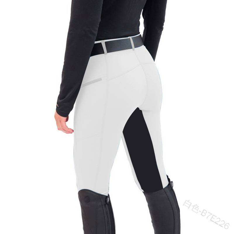 European and American equestrian pants slim stitching horse -up pants casual small foot pants Women's riding p