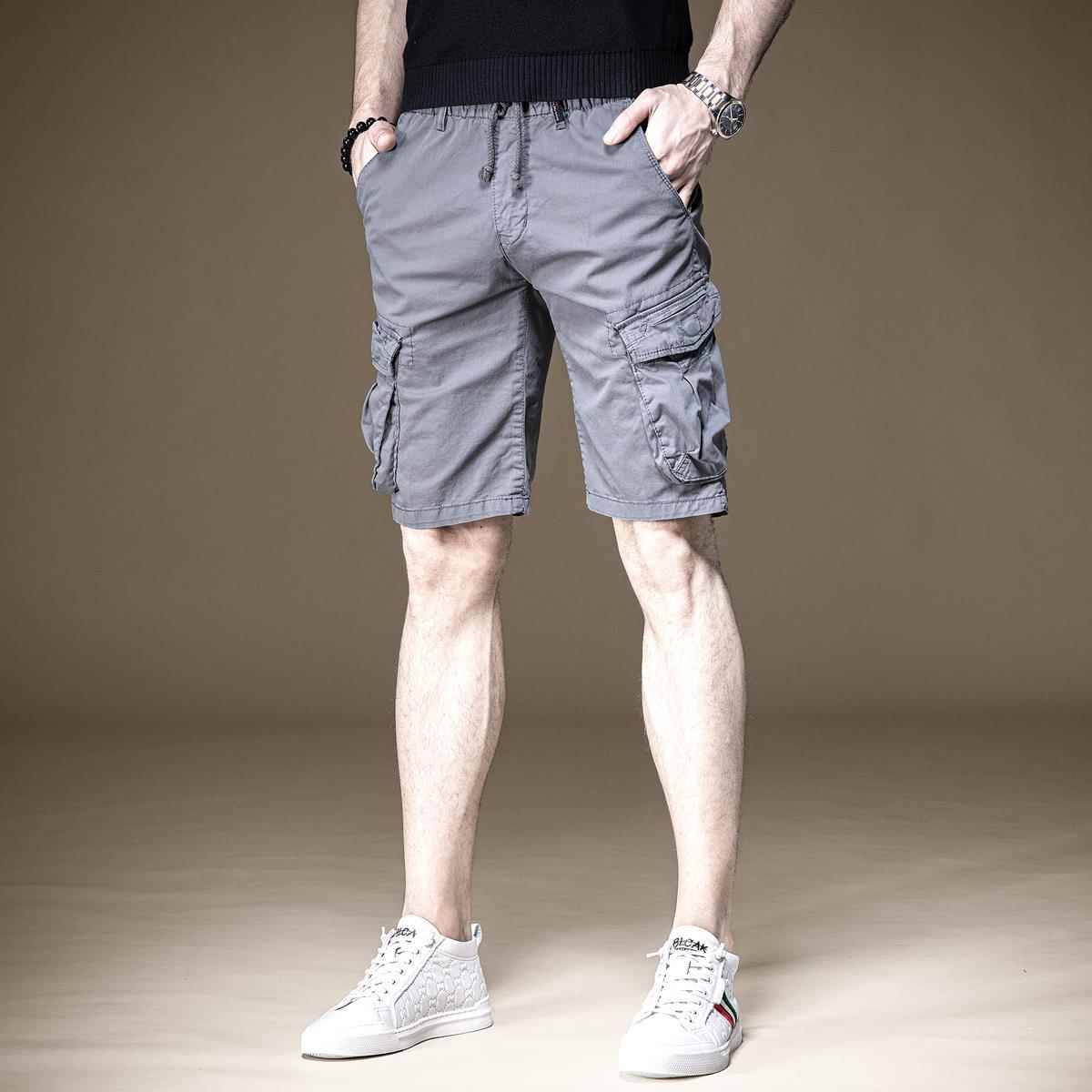 The new European and American outdoor workers shorts, men's summer thin pants, Korean casual horse pants multi -pocket pants