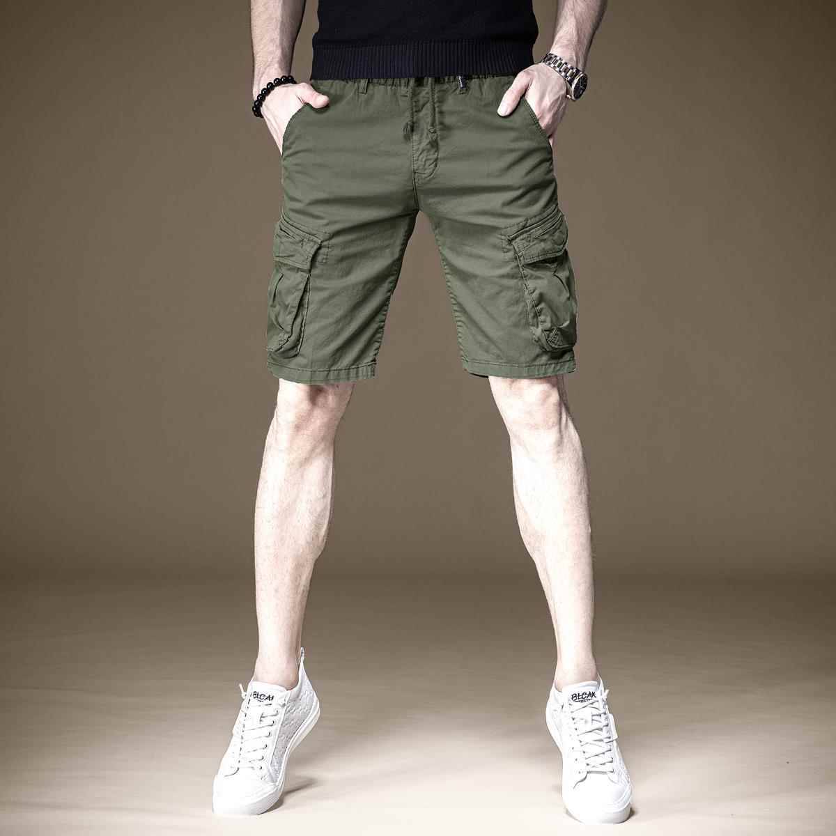 The new European and American outdoor workers shorts, men's summer thin pants, Korean casual horse pants multi -pocket pants
