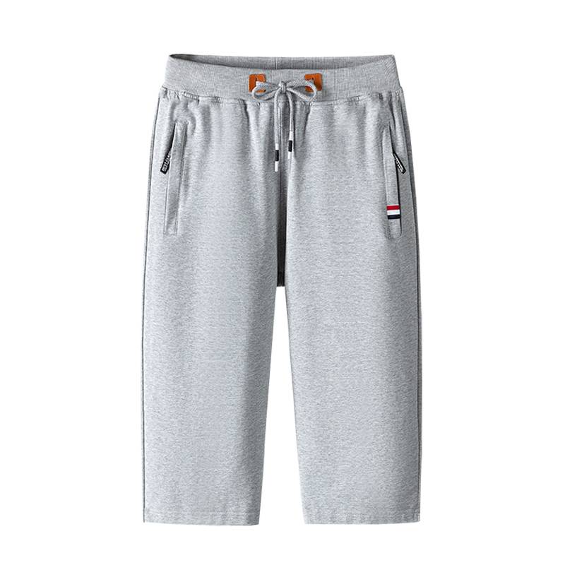 This year's popular cotton cropped pants men's summer sports loose and thin pants pants needle code plus fertilizer to increase weaving shorts