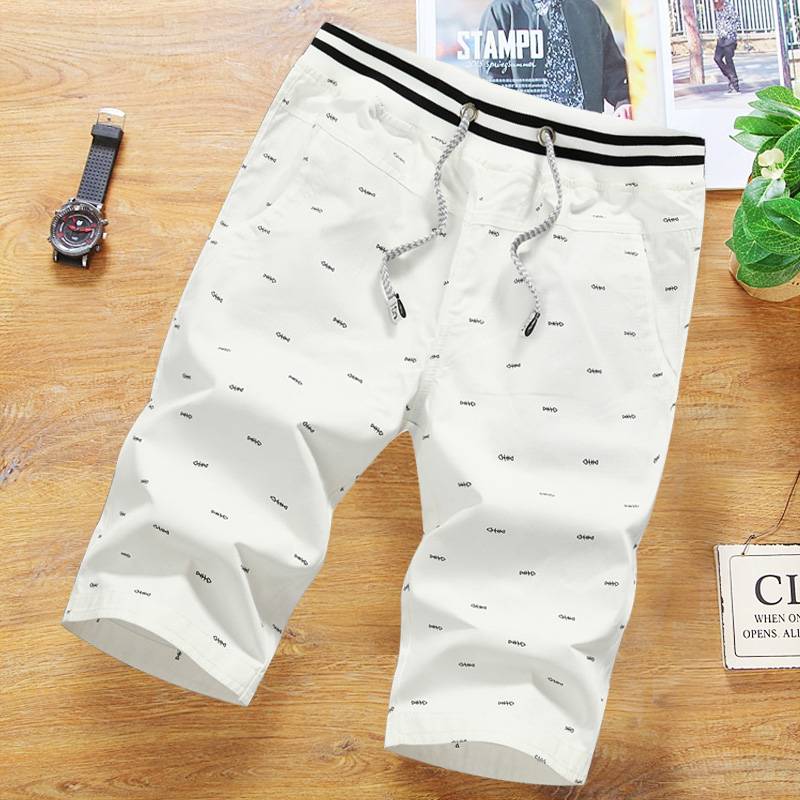 Men's Korean Korean version of trendy horse pants Xiu Lian Qi -point shorts shorts, young students, wide loosening six 5 five -point klks8