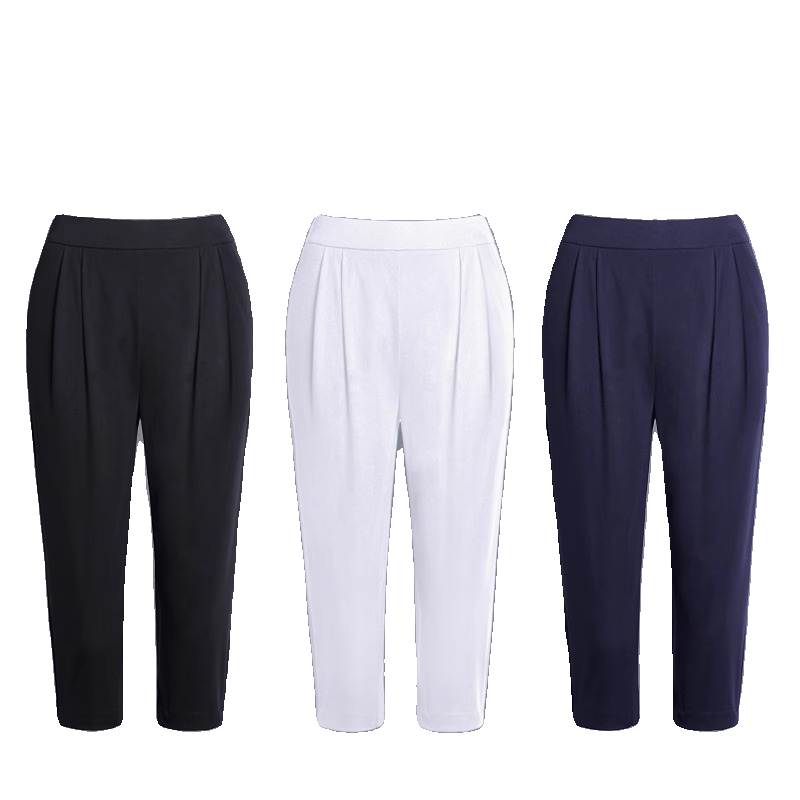 Seven -point pants women's thin version 2024 summer new loose, thin casual large size, fat mm pants and pants, pants women's pants