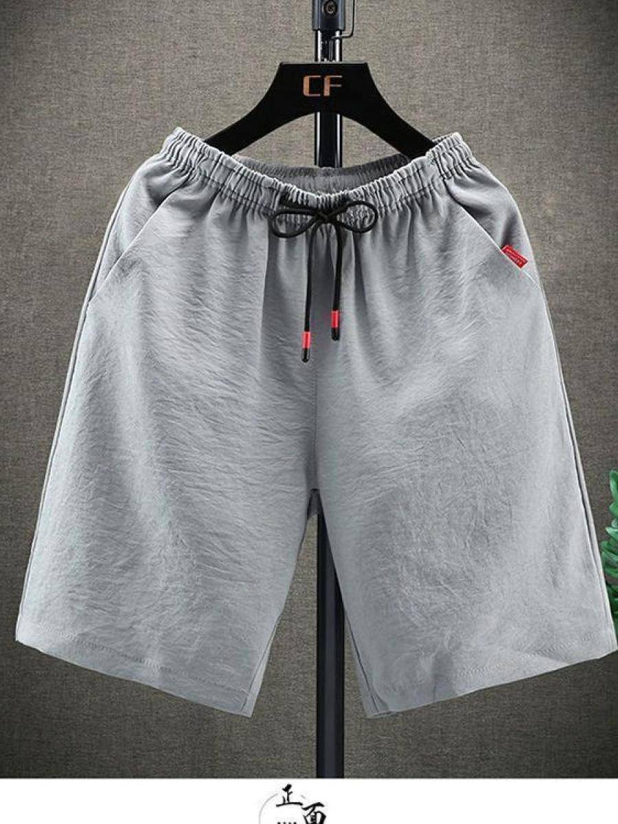 Summer men's shorts ice silk ultra -thin mid -pants loose sports 5 -point pants youth horse pants sandy pants pants