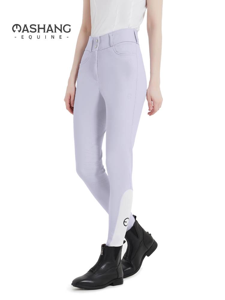 Mashang Equine women's riding pants high waist drill training horse pants breathable equestrian pants WHB2217