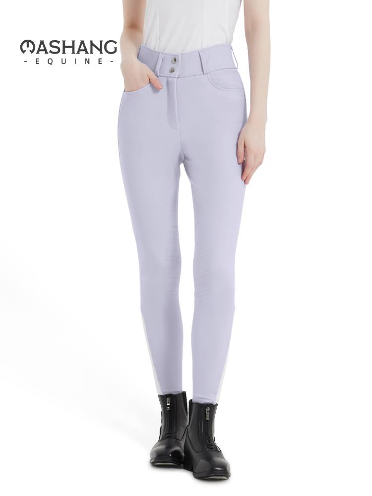 Mashang Equine women's riding pants high waist drill training horse pants breathable equestrian pants WHB2217