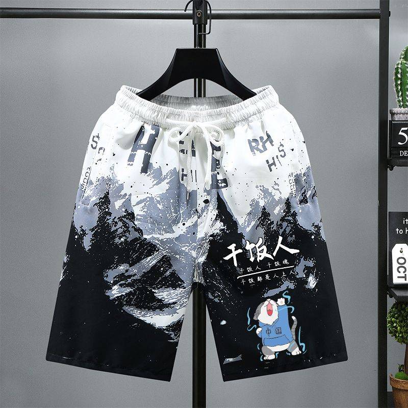 Short pants men's summer middle and young leisure versatile 5 -point pants sports American casual 5 -point men's shorts junior high pants pants