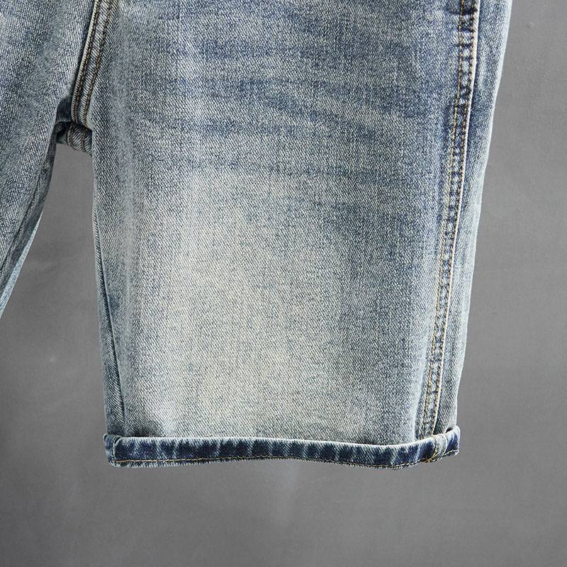 Summer thin denim shorts, men's tide brand loose straight pants 2024 new American retro horse pants