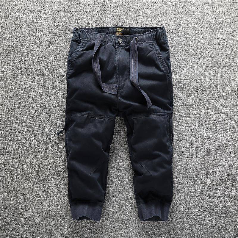 Summer foot cropped trousers camouflage trousers straight slim shorts multiplied multiplayer Men's thread horse pants 7 points tide