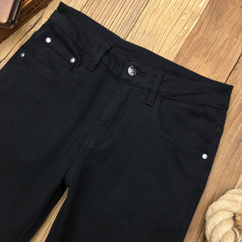 High-end black-jean shorts