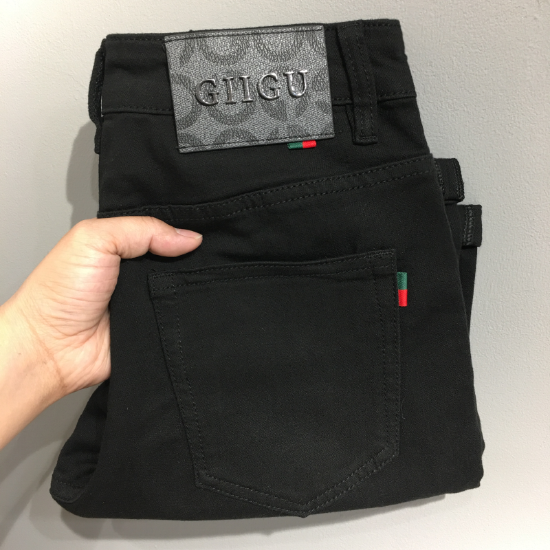 High-end black-jean shorts