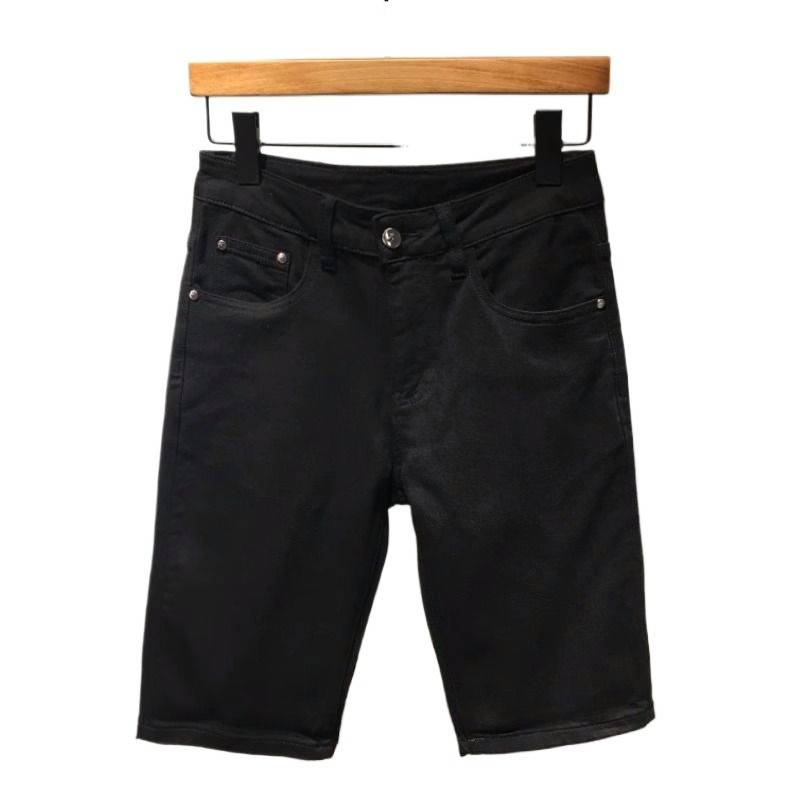 High-end black-jean shorts