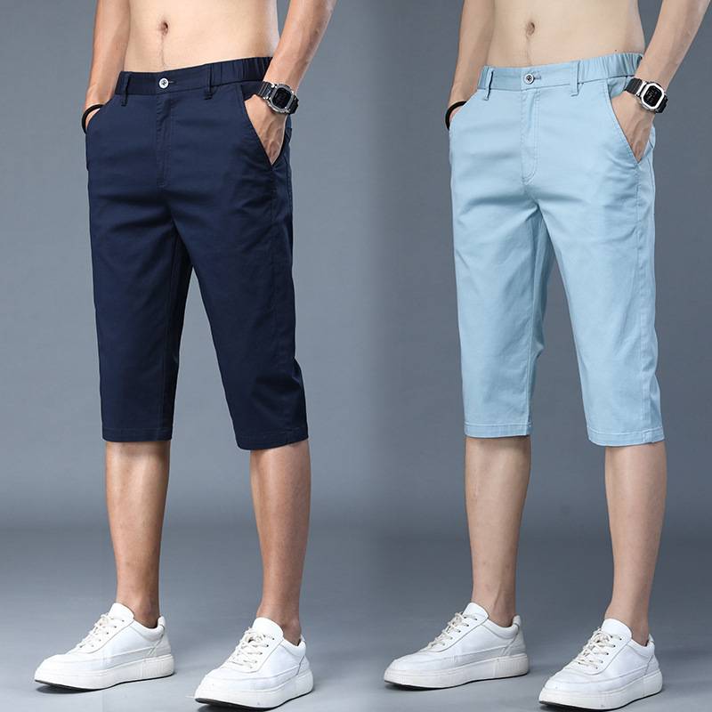 Men's Men's Summer Summer Leisure Mid -pants 2024 Loose Naigo Ice Filant Pants Pure Cotton Various Short Short Short Short Short Short